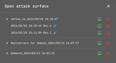 Versions of an attack surface