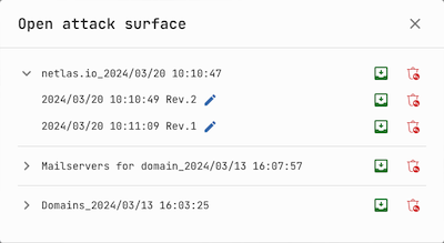 Versions of an attack surface