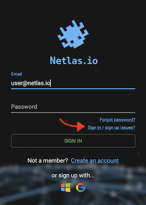 Login page feedback form